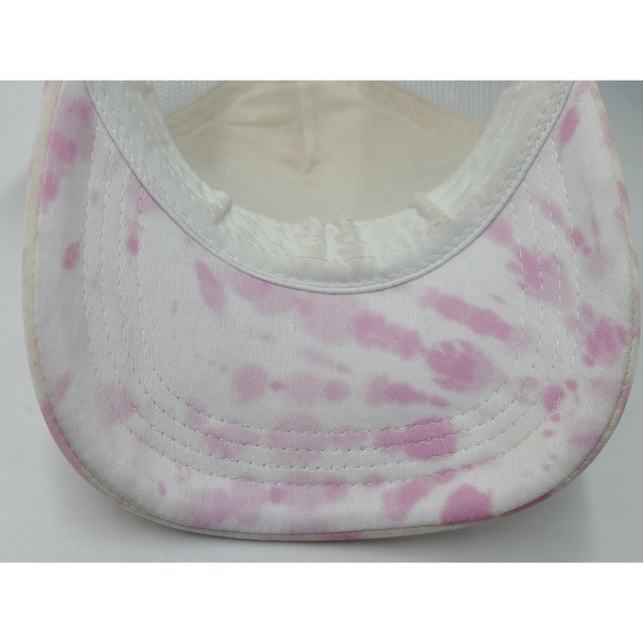 Women Billabong Tie Dye Palm Trees Mesh Trucker Snapback Hat Cap Surf Pink White - Picture 10 of 12